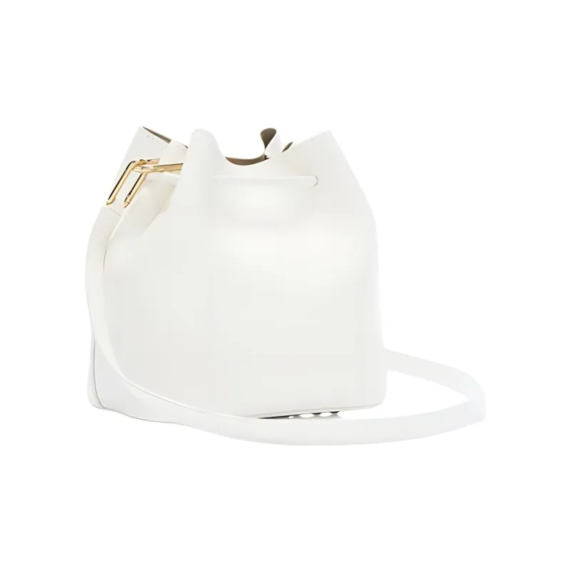 Furla Cow Leather Bucket Bag, Shoulder Bag Mini Women's White-1