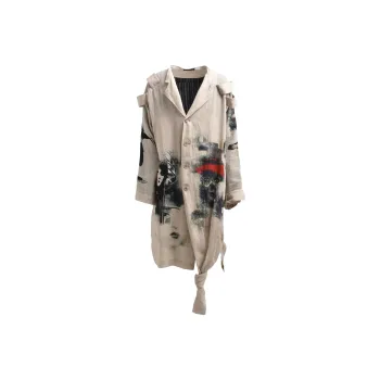 Yohji Yamamoto Patterned Double Jacket With Shoulder Epaulettes