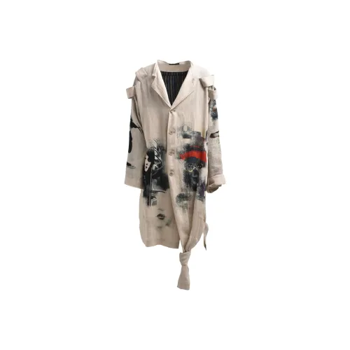 Yohji Yamamoto Patterned Double Jacket With Shoulder Epaulettes