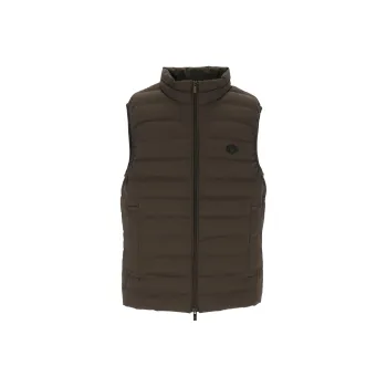 EMPORIO ARMANI Sleeveless Full zip Down Jacket In Quilted Nylon With Eagle Logo Patch