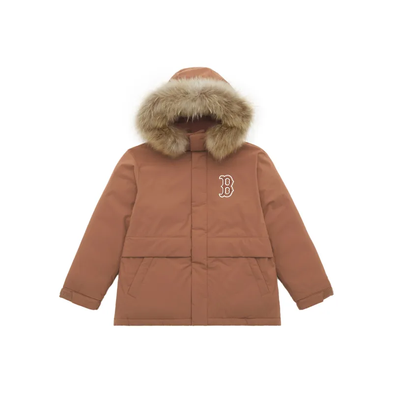 MLB Boston Red Sox FW24 Down Jacket Mid Length Unisex Brown-0