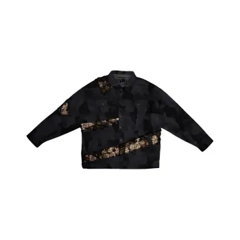 REJJ Denim Jackets Men Black