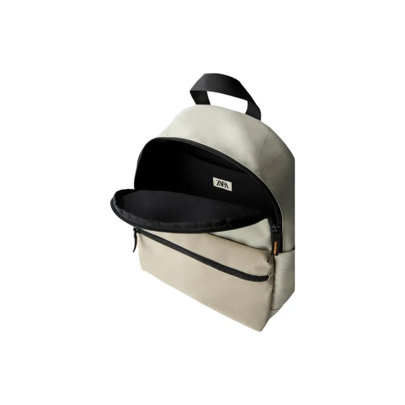 ZARA Polyester Backpack Mini Men's Taupe-4