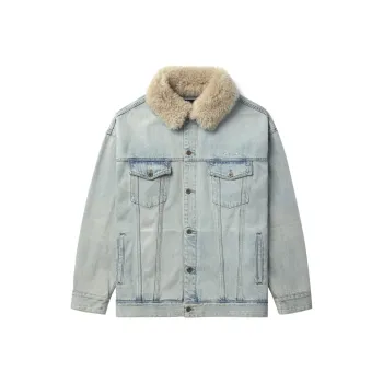 WE11DONE Shearling collar Denim Jacket