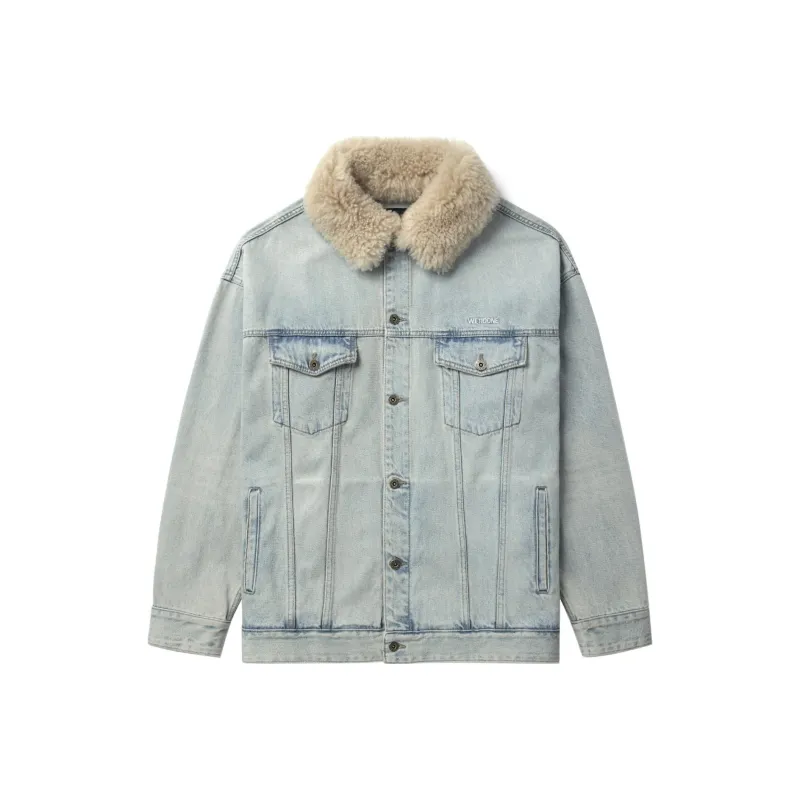 WE11DONE Shearling collar Denim Jacket-0