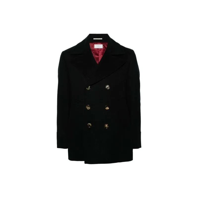 Brunello Cucinelli Double Breasted Straight Hem Coat-0