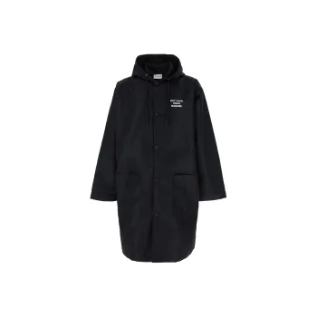 DROLE DE MONSIEUR Slogan Printed Drawstring Parka