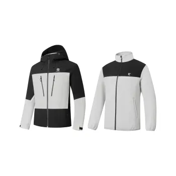 QIAODAN Mountain God Series Windbreaker Jackets Men Smoke White