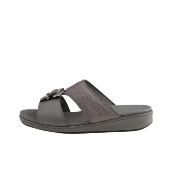 PRADA Saffiano Rubber Sole Slide Slippers Men's Gray