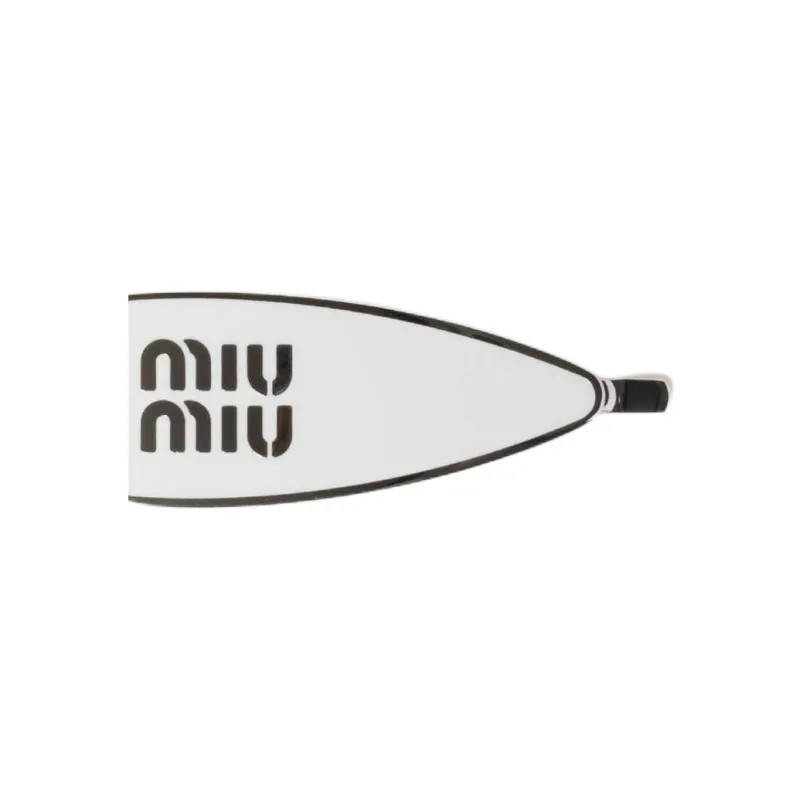 MIU MIU Enamel Hair Clips Unisex White-2