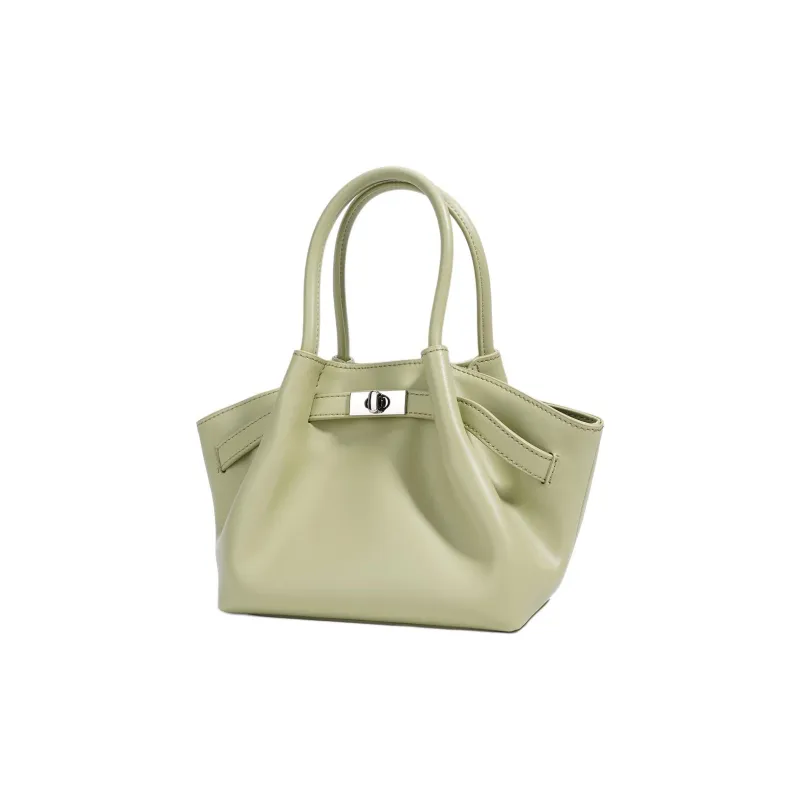 COURONNE Cow Leather Basket Bag, One Shoulder Handbag Women's Multicolor-8