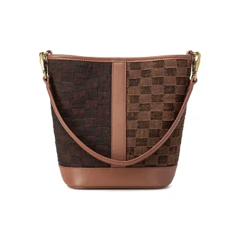 Liang Jin Ji Mulberry Silk Shoulder Bag Large Size Women's Coffee/Silver/Black