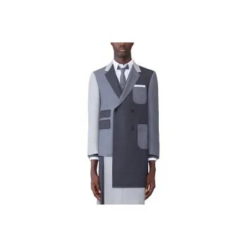 THOM BROWNE Colour-block Double-breasted Coat
