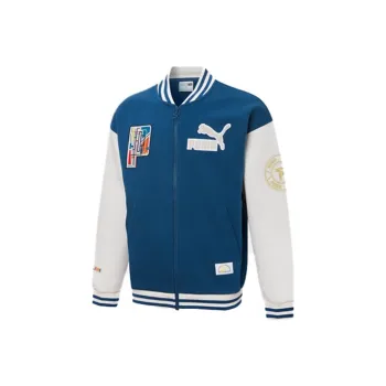 PUMA Mix Badge Bomber Jac Baseball Jerseys Unisex Blue