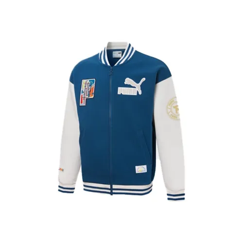 PUMA Mix Badge Bomber Jac Baseball Jerseys Unisex Blue