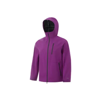 LiNing Water Resistant Rainproof Windproof Outdoor Hiking Hard Shell Windbreaker Jacket Unisex Space Purple