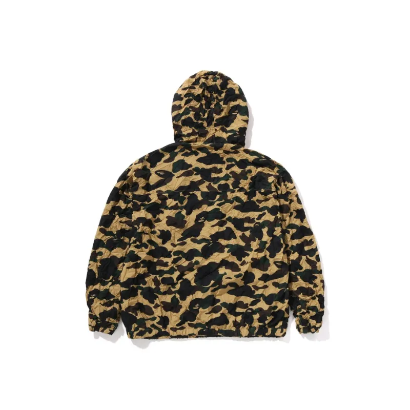 Bape Crinkle Effect 1st Camo Half Zip Hoodie Jacket-3