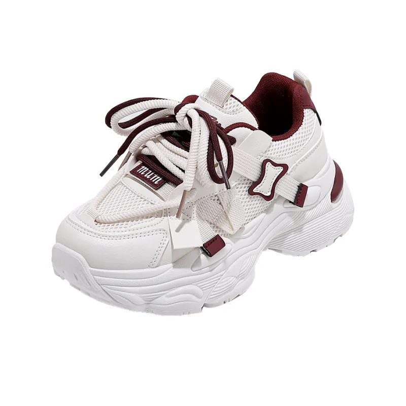 BOLE Slip Resistant And Breathable Low Top Chunky Sneakers Women's-0