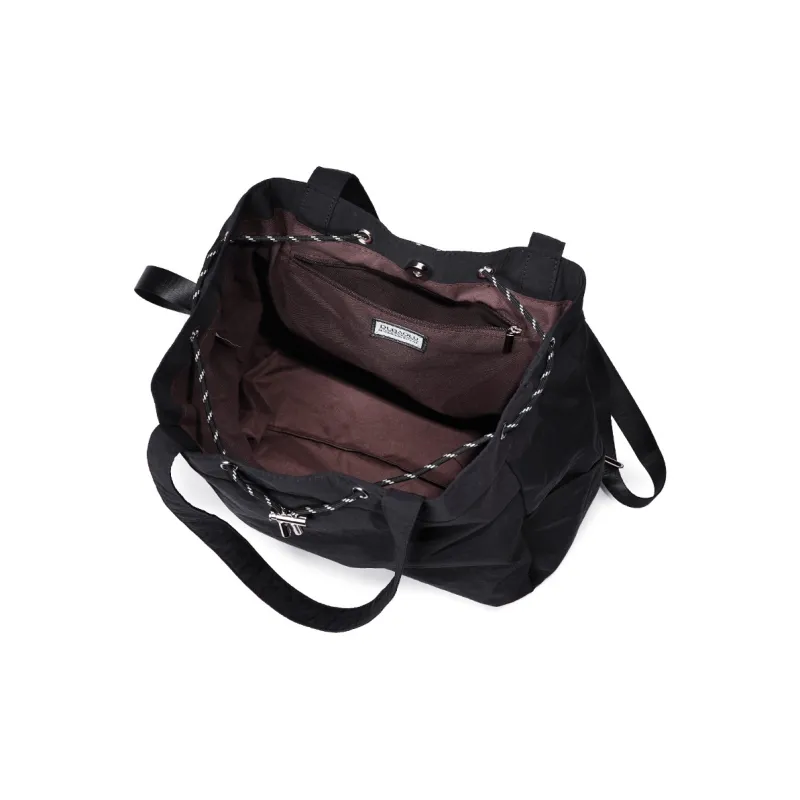 Dubaolu Fabric Shoulder Bag Medium Size Women's Black/Gray-4