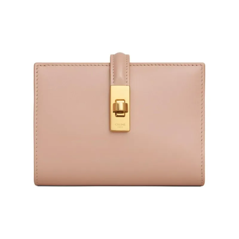 CELINE Calfskin Wallet Women's Soft Peach Powder-0