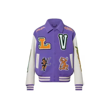 LOUIS VUITTON Multi Patches Mixed Leather Varsity Blouson
