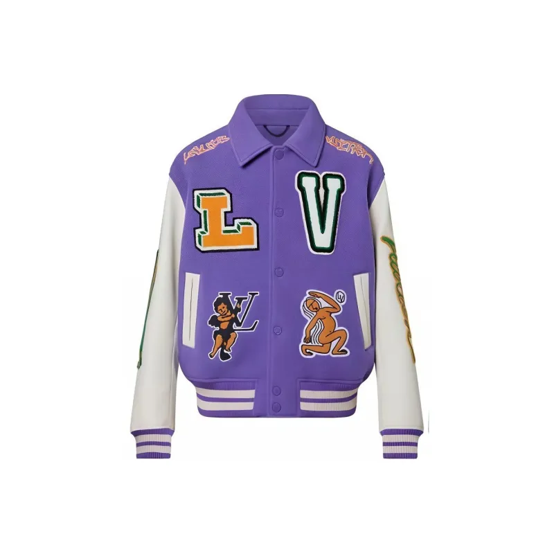 LOUIS VUITTON Multi Patches Mixed Leather Varsity Blouson-0