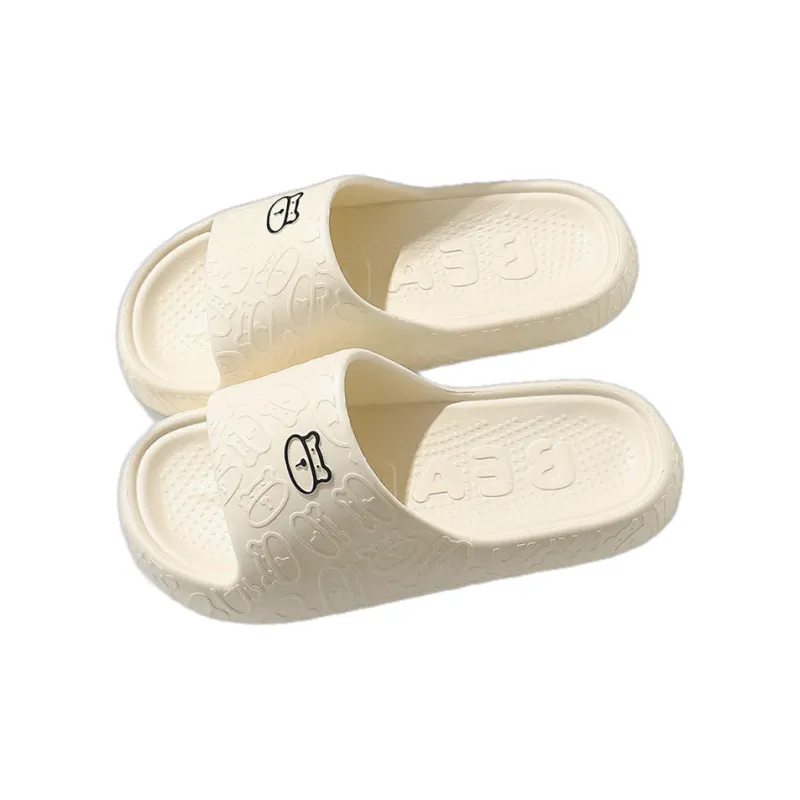 CEO EVA Quiet Home Bathroom Summer Slip Resistant Squashy And Bouncy Feeling Cartoon Bear Platform Slippers-4