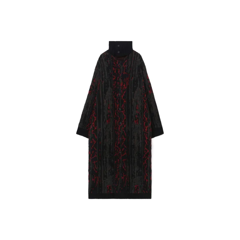 Yohji Yamamoto Patterned High neck Coat-0