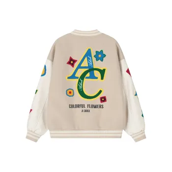 A Chock Baseball Jacket Unisex Apricot