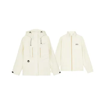 Skechers AW24 Waterproof And Windproof To Keep Warm Windbreaker Jacket Unisex Almond White