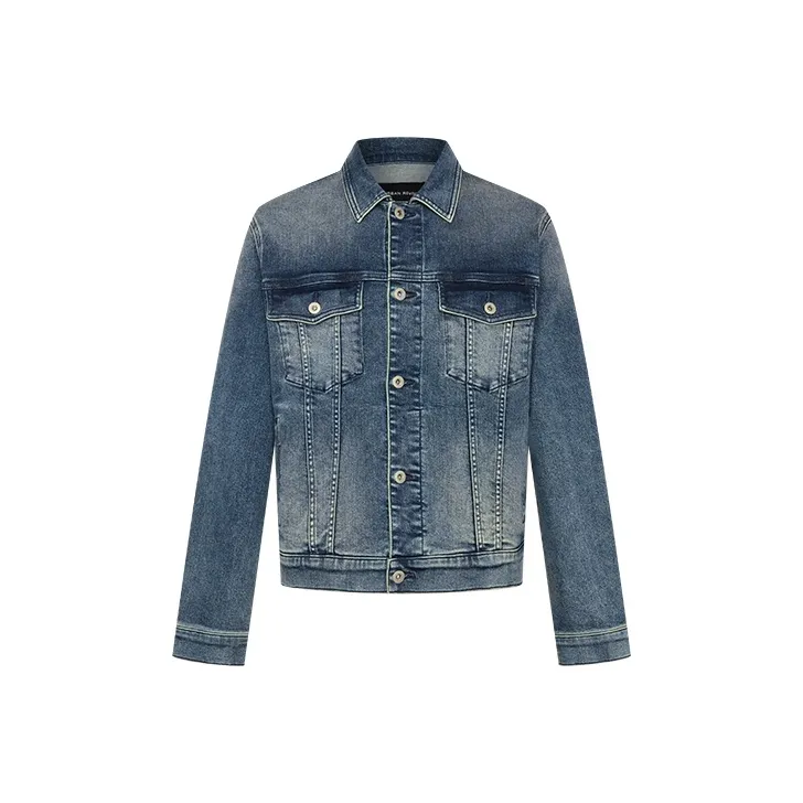 URBAN REVIVO Denim Jackets Men Dark Gray Blue-0