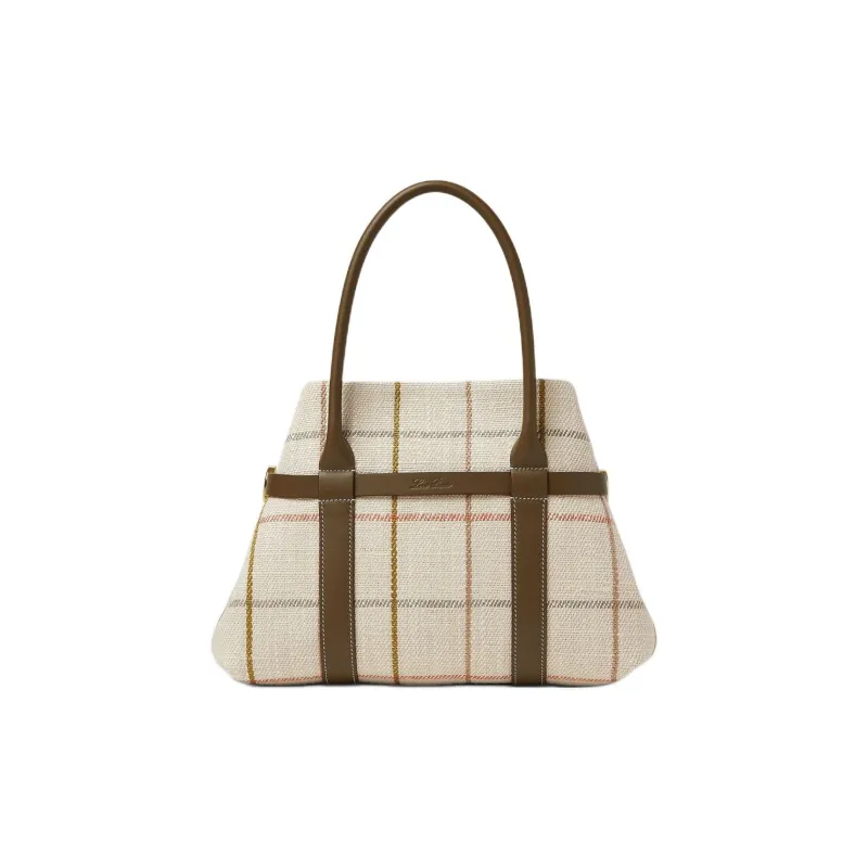 Loro Piana Ghiera Linen Tote Bag, Shopping Bag, Handbag Small Size Women's Khaki-3
