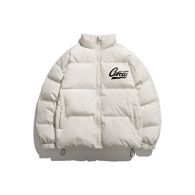 C1RCA American Minimalist Style Solid Color Basic Stand Collar Puffer Jacket Unisex-0