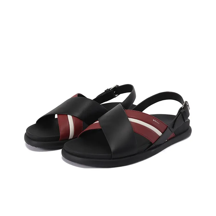 BALLY One Strap Sandals Men's Black-2
