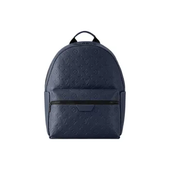 LOUIS VUITTON Discovery Embossed Calfskin Backpack Small Size Unisex Marine Blue