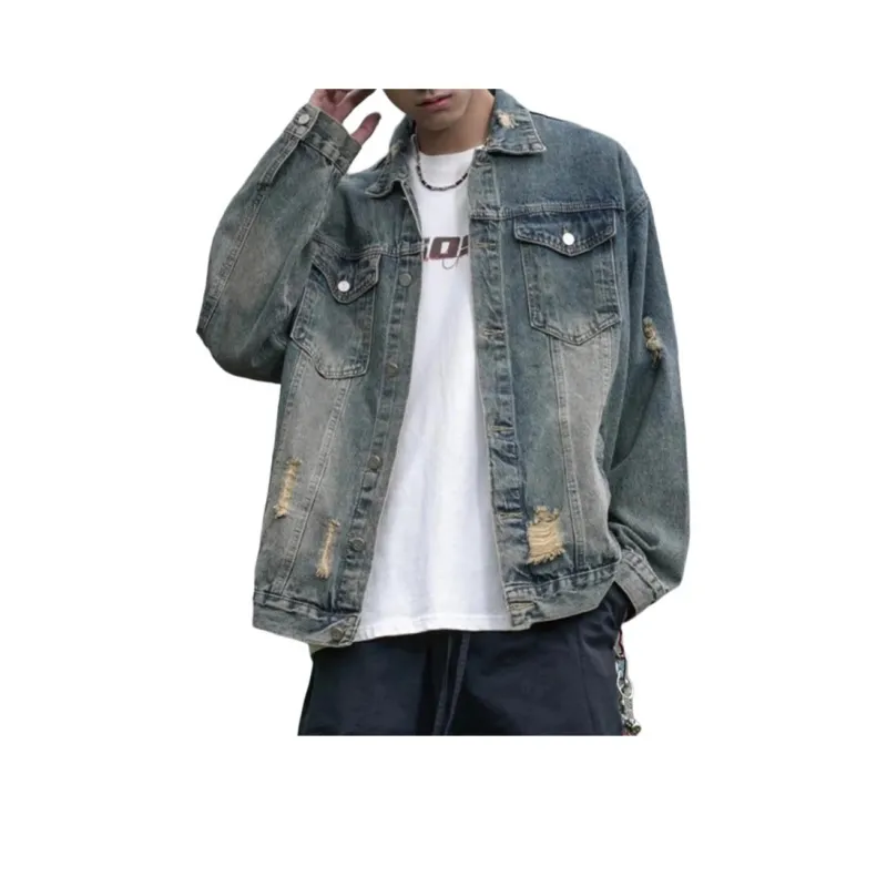 MGXEK Denim Jacket Unisex Black Gray-4