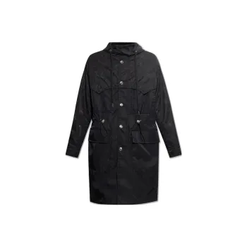 VERSACE Barocco Silhouette Jacquard Parka Coat
