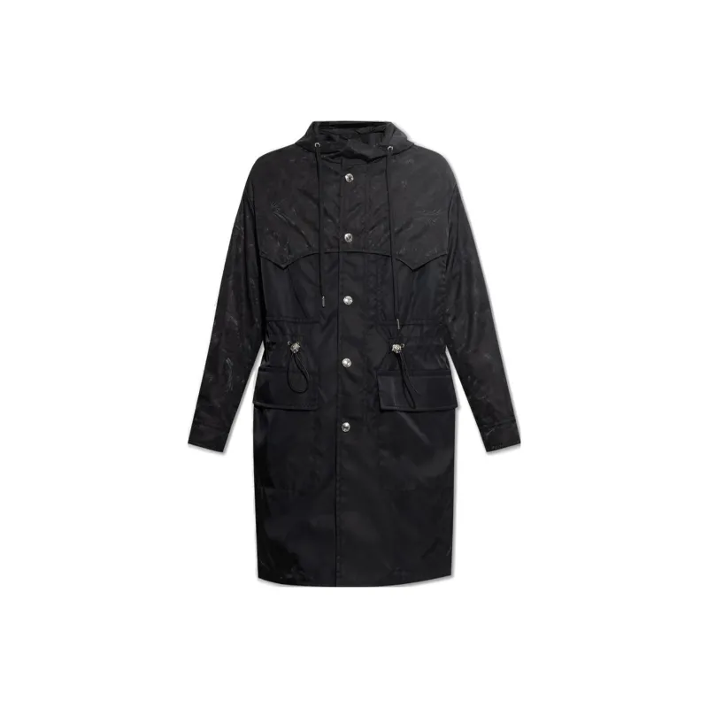 VERSACE Barocco Silhouette Jacquard Parka Coat-0