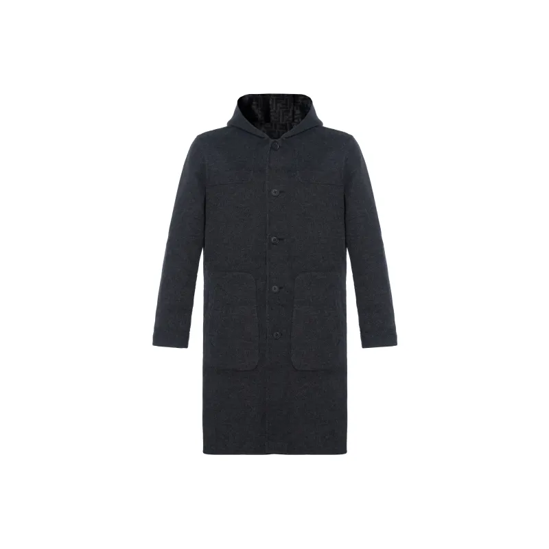 FENDI Coats Men Gray-0