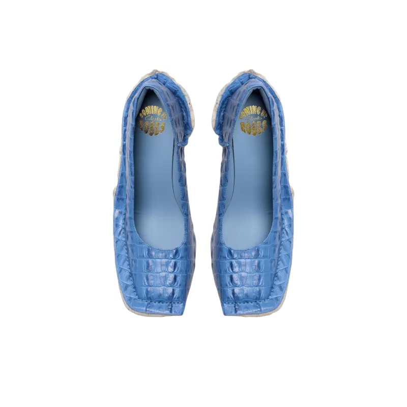 Clarks Martine Rose Block Heel High Heels 8.5cm Women's Blue-3