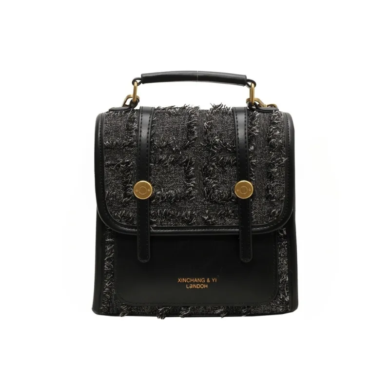 Yalu PU Backpack, Shoulder Bag, Crossbody Bag Regular Women's Light Brown/Black/Black White Plaid-7
