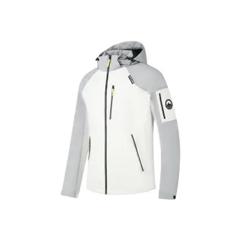 QIAODAN Quick-Drying Windproof Breathable Windbreaker Jacket Men's Smoke White/Silent Gray