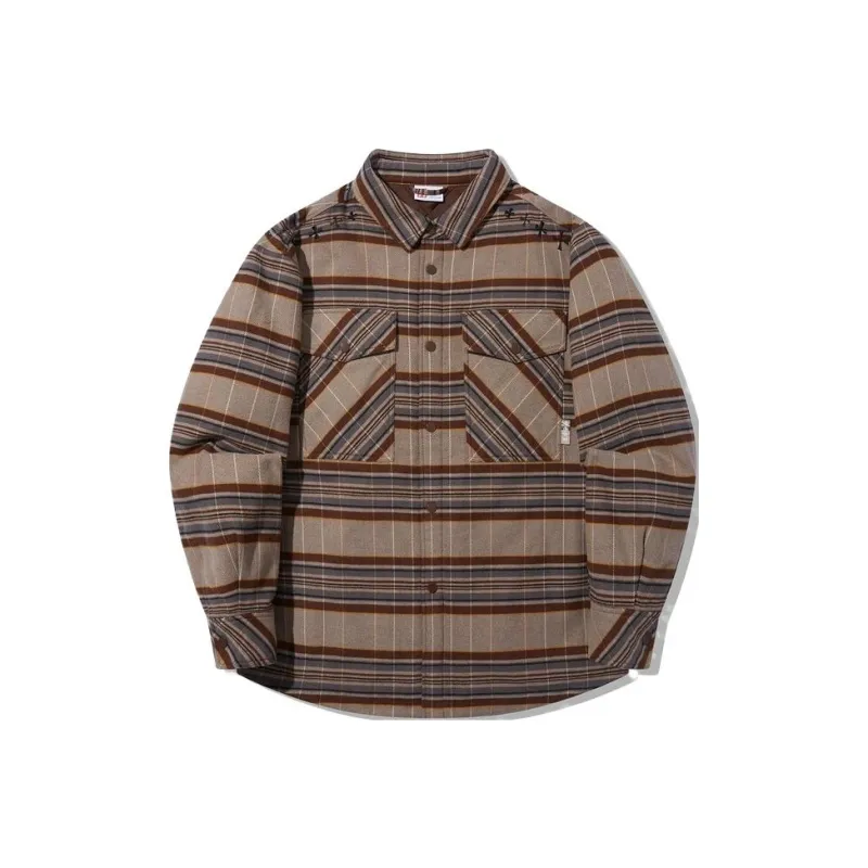 LiNing Puffer Jackets Unisex Earth Umber Plaid-0