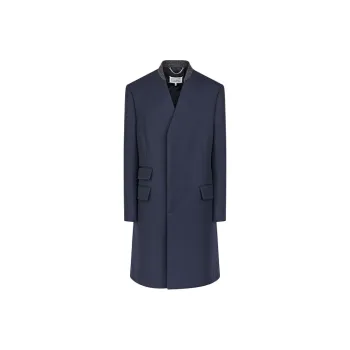 Maison Margiela Collarless Single Breasted Coat
