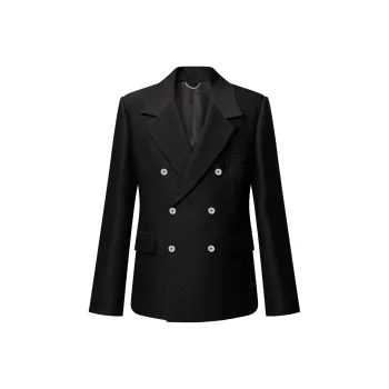 LOUIS VUITTON Double Breasted Wool Silk Blend Tailored Jacket