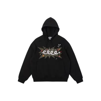 EeeeArtmonster Hoodie Loose Fit Fun Prank Hoodie Unisex Black