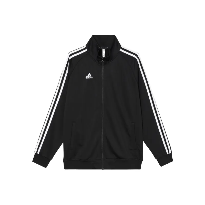 Adidas 3 Stripes Jackets Unisex Black With White Stripes-0