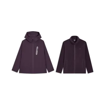 XTEP Wing Windbreaker Jackets Unisex Dark Plum