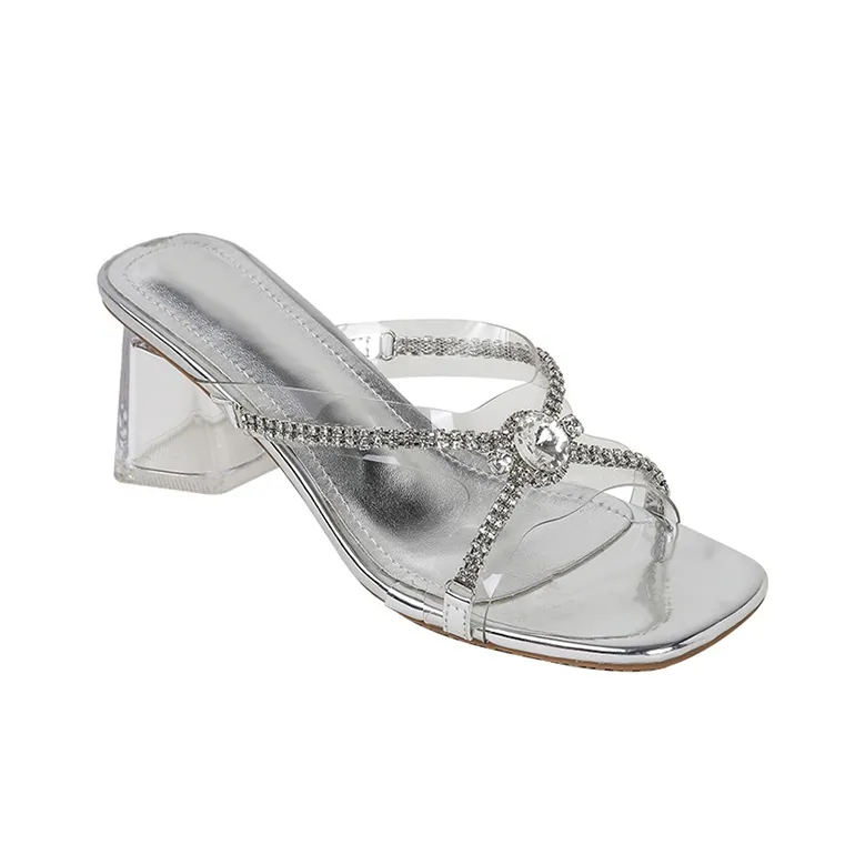 MCKP Rubber Sole Slide Slippers Women's Silver-1
