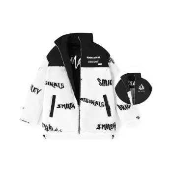 GENANX Velvet feel Coat Unisex Black White